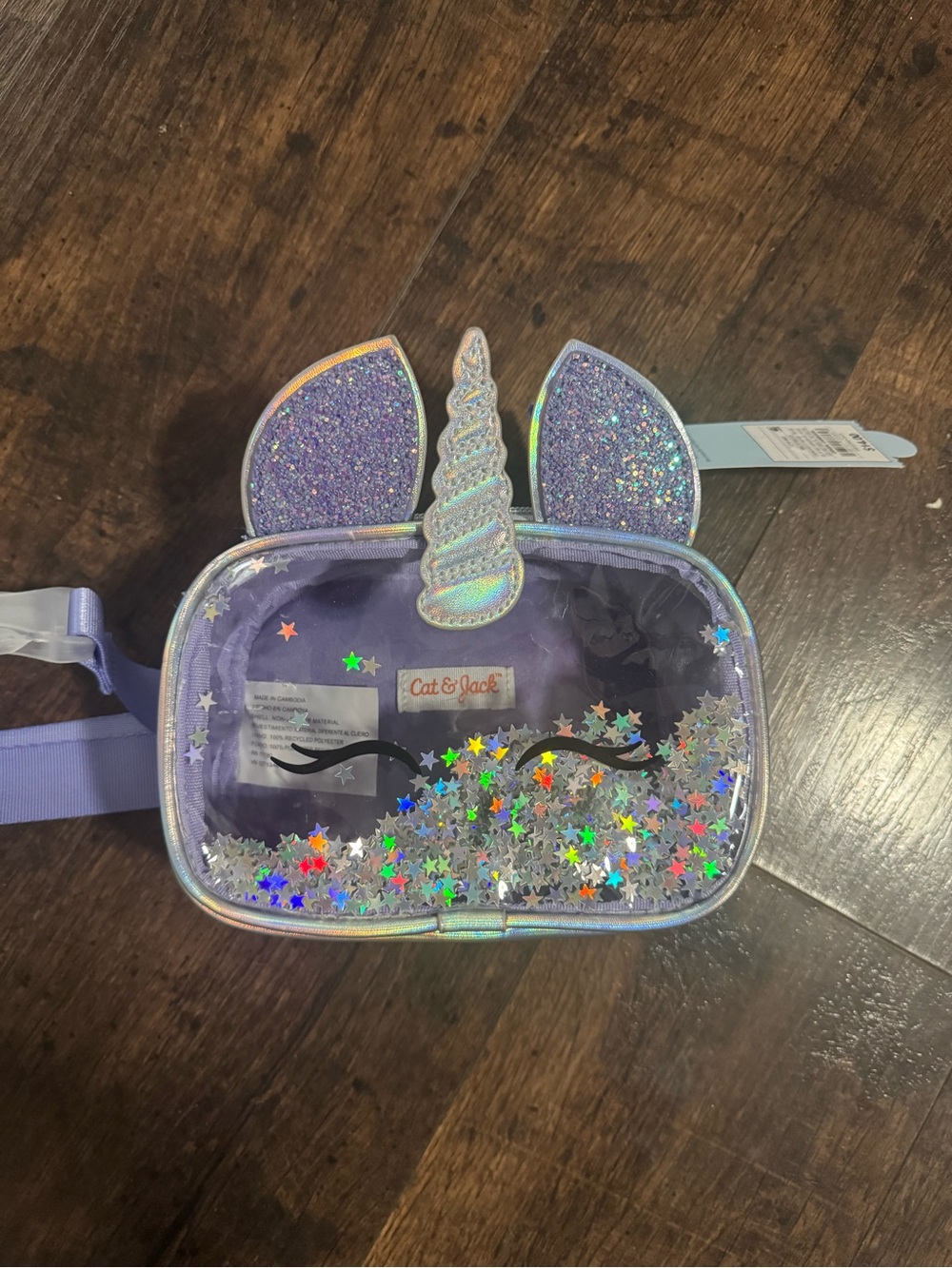 Cat & Jack Lavender Unicorn Star Shaker Fanny Bag
